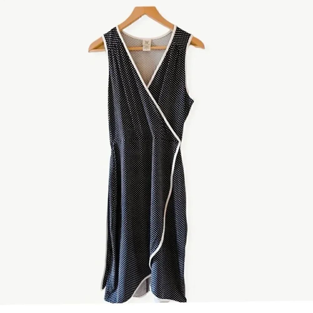 Wrapper Sleeveless Wrap Womens Polka Dot Dress SZ M